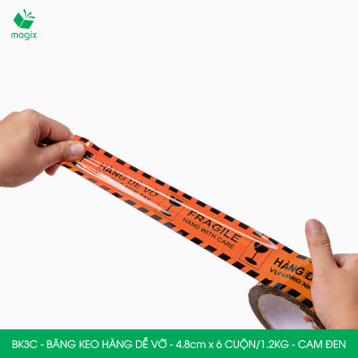 Cuộn băng keo HÀNG DỄ VỠ 4.8 cm - Băng dính niêm phong đóng hàng - Nhiều màu