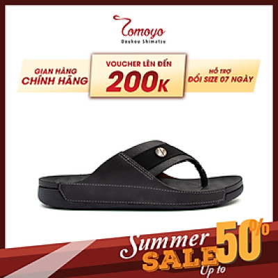 Dép Xỏ Ngón Nam Da Bò Nappa Cao Cấp Tomoyo TMD30400