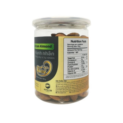 Hạt Hạnh Nhân Rang Sấy Nguyên Vị Fami Nuts Hũ Nắp Nhôm 300g - Hạt Nhập Khẩu