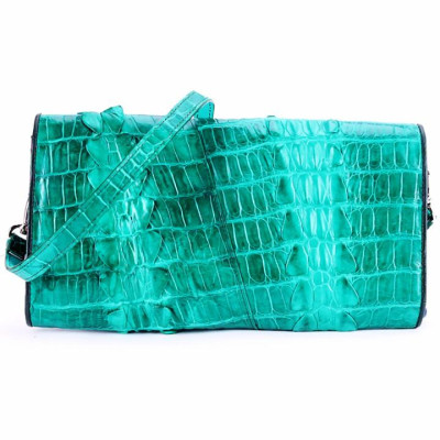 Túi xách nữ da cá sấu Huy Hoàng đeo chéo 2 gai màu xanh lá HC6252