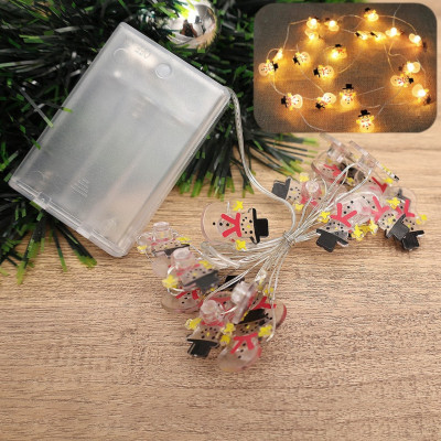 Dây Đèn LED 2M 20 Bóng Hình Ông Già Noel / Người Tuyết Trang Trí Cây Thông Giáng Sinh Năm Mới - HÀNG CHÍNH HÃNG MINIIN