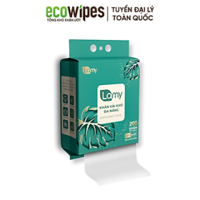 Khăn vải khô đa năng LAMY dạng túi rút 200 tờ không mùi không cồn không paraben