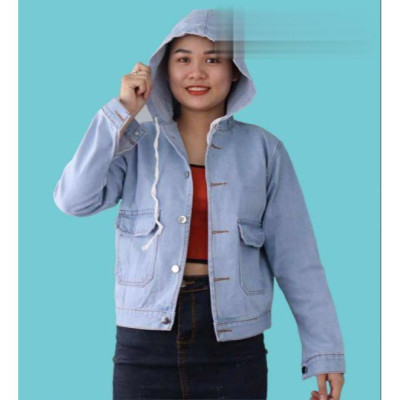 Áo khoát jean nữ rẻ mũ trơn túi hộp túi trong bao đẹp siêu hot-A3110