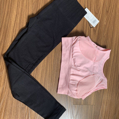 Set Bộ Quần Áo Tập Thể  Thao Nữ Gồm Quần Dài Và Áo Bra