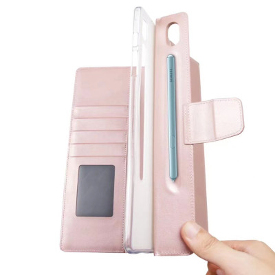 Bao da dành cho Samsung Galaxy Tab S9 Ultra dạng ví có ngăn đựng thẻ, đựng tiền, quai gập hãng HanMan - hàng nhập khẩu