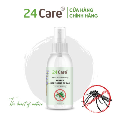 Xịt Phòng Tinh Dầu Hữu Cơ Organic 24Care - Kháng khuẩn - Khử mùi hôi - Đuổi muỗi, kiến ba khoan - côn trùng - Hương thơm thư giãn.
