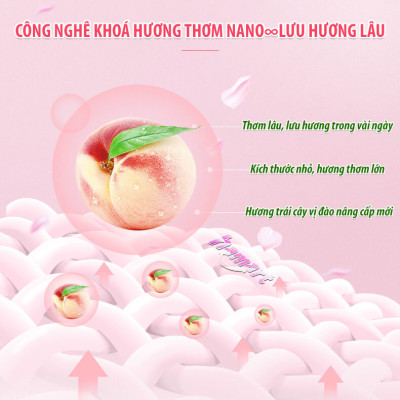 Túi 20 Viên Nước Giặt Quần Áo Hương Đào Heaven Dove 3 Trong 1 Hạt Giặt Xả Đồ Lưu Hương Tiện Lợi