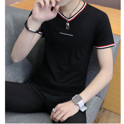 Áo thun nam ngắn tay cổ tim body thời trang SITAKI cao cấp ATN06