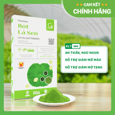 Bột Lá Sen Sấy Lạnh Nguyên Chất Hộp 30g  - Ngủ ngon, giảm mỡ máu, giảm cân, mát gan, mờ nám, tàn nhang, đẹp da