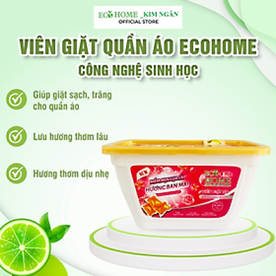 Viên giặt quần áo công nghệ sinh học ECOHOME Kim Ngân Store giúp quần áo sạch sẽ,lưu hương thơm lâu, mùi hương ban mai