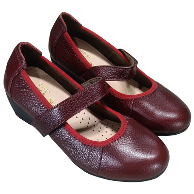 Giày Nữ Búp Bê Đế Xuồng HA NAM Da Bò Thật Thời Trang Cao Cấp 5cm GBBN2059