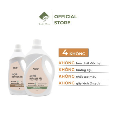 Nước Lau Sàn Hữu Cơ Bồ Hòn ECOCARE 1L-4L Hương Cam Sả/Chanh Gừng Đuổi Muỗi Đuổi Côn Trùng, Khử Mùi Hiệu Quả