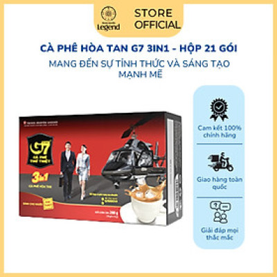 Combo 2 Hộp Cà Phê Hòa Tan G7 3in1 Trung Nguyên – Hộp 21 Gói – Cà Phê Sữa Hòa Tan Tiện Lợi, Đậm Vị Việt