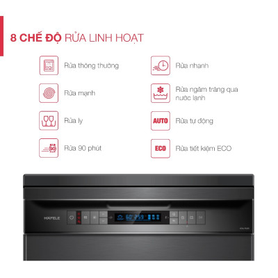 Máy rửa chén HDW-F605B 535.29.660 | Sức chứa 14 bộ đồ ăn Châu Âu ( tương đương 3 -4 bữa ăn Việt ) | Hàng chính hãng