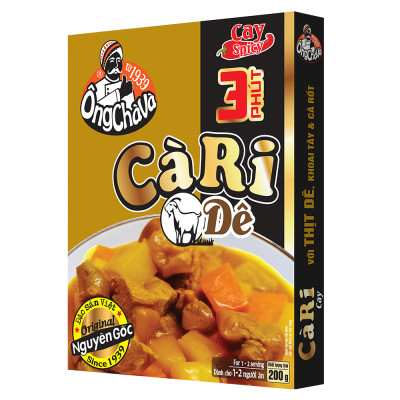 Cà Ri 3 Phút Dê Cay Ông Chà Và 200g Sản Phẩm Có Thịt Thật