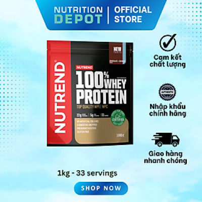 Sữa tăng cơ cho người tập gym - Whey Protein Nutrend 100% (Túi 1kg x 33 lần dùng) - Nutrition Depot Vietnam