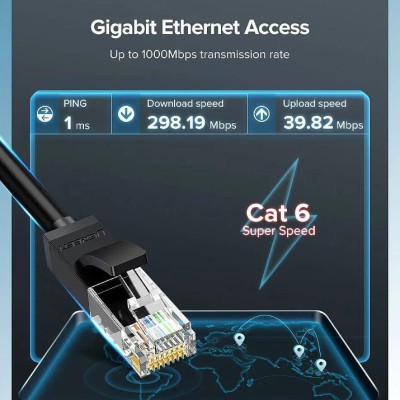 Ugreen UG50181NW102TK 20M Cat6 UTP cáp mạng Gigabit dây dẹp màu đen 26AWG CCA - HÀNG CHÍNH HÃNG