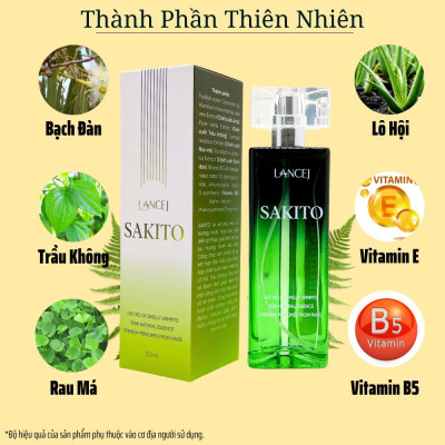 COMBO 4 Lọ Xịt Khử Mùi SAKITO LANCEJ 50ml, Sạch Vùng Nách, Ngăn Tiết Mồ Hôi, Không Ố Vàng Áo