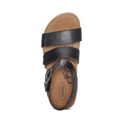 Giày sandal da sức khoẻ nữ Aetrex Lily Black