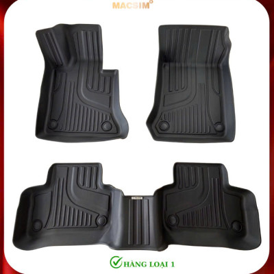Thảm lót sàn xe ô tô Mercedes GLK 2008-2015 (sd) Nhãn hiệu Macsim chất liệu nhựa TPE cao cấp màu đen
