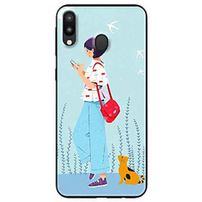 Ốp lưng in cho Samsung M20 Mẫu Cô Gái Mèo Vàng