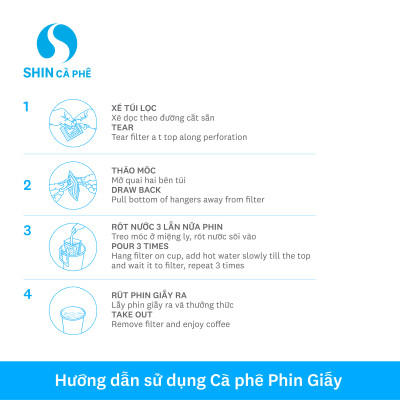 SHIN Cà Phê - DripBag Việt Nam Collection hộp 10 gói - Phin Giấy tiện lợi