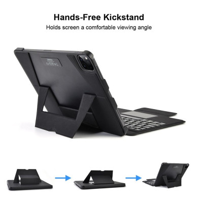Case bao da bàn phím không dây Bluetooth trang bị touchPad cho iPad Pro 11 2021 Chip M1 / 2020 / Air 4 hiệu CHOETECH BH-012 (cảm ứng mượt mà, gập nhiều hướng, có ngăn đựng bút cảm ứng) - hàng nhập khẩu