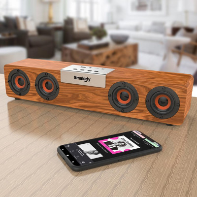 Loa Subwoofer không dây 5W * 4  bằng gỗ Soundbar Bluetooth 5.0 SMALODY SL-90H