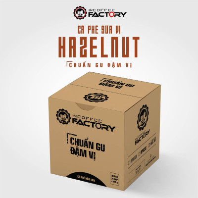 Thùng 24 hộp cà phê sữa vị hazelnut hòa tan The Coffee Factory (Hộp 15 gói x 16g)