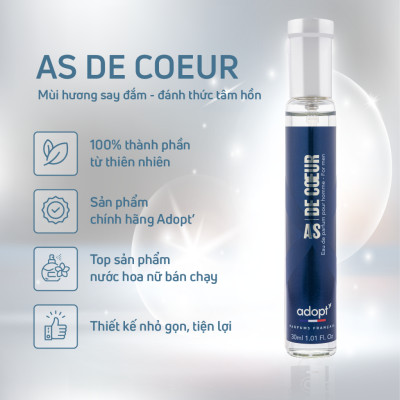 Nước hoa nam,nước hoa quang linh chính hãng Adopt as decour hương thơm sang trọng mạnh mẽ dung tích 30ml