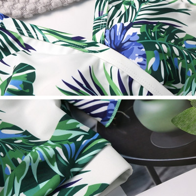 Set bơi 3 chi tiết cao cấp, họa tiết lá xanh hottrend, dáng đẹp quý phái | KT050