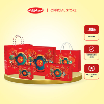 Combo 2 Bánh Dẻo Trung Thu Truyền Thống Bibica -  Bánh dẻo Trà Ô Long trái cây 180g 0 trứng (5TTD)