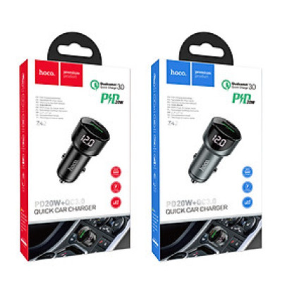 [MKB Gift] Tẩu sạc nhanh xe hơi ô tô hoco Z42, 2 cổng U+C hỗ trợ sạc nhanh PD20W QC3.0 - Hàng chính hãng