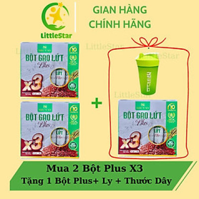 [mua 2 tặng 1] Bột Gạo Lứt Plus X3 Như Ý Dùng Thay Cho Bữa Ăn Hỗ Trợ Giảm Cân, Hỗ Trợ Giảm Mỡ Hộp 20 Gói