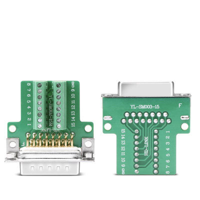 Đầu bấm cổng DB15 cái female bắt vít kèm vỏ ốp kẽm chân đồng mạ vàng 24K HD-LINK YL-JM002-15F. Hàng Chính Hãng !!!