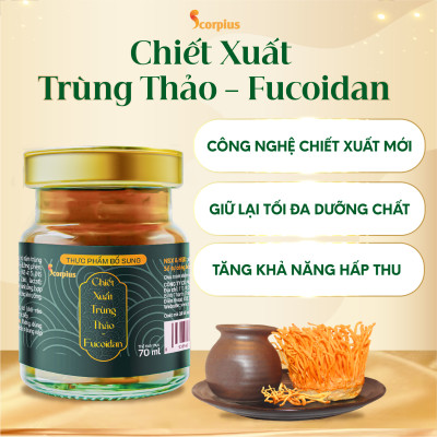 [LOẠI THƯỢNG HẠNG] Nước chiết xuất trùng thảo fucoidan SCORIUS 70ml bồi bổ sức khỏe