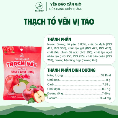 Yến Đảo - Thạch Tổ Yến Vị Táo Hương Vị Trái Cây Tươi Ngon, Dinh Dưỡng Cho Cả Gia Đình
