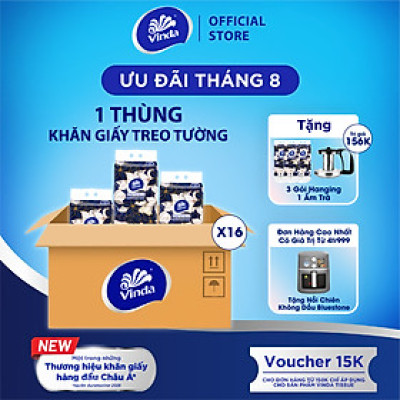 [MUA 1 THÙNG KHĂN TREO TƯỜNG TẶNG 3 GÓI  + 1 ẤM TRÀ] Khăn giấy treo tường cao cấp Vinda Prestige 4D 3 lớp 212 tờ
