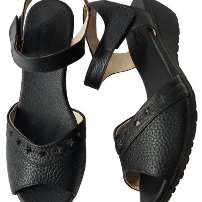 Giày Sandal Đế Xuồng Nữ Da Bò BIGGBEN Cao Cấp SDX32