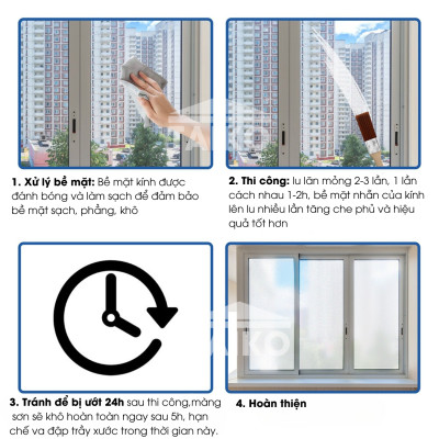 18 Kg Keo Sơn Mờ Kính Chống Nhìn Trộm TAIKOMI, Keo Sơn Bóng Mờ Kính Văn Phòng, Mờ Kính Cửa Sổ, Nhà Tắm, Phòng Ngủ