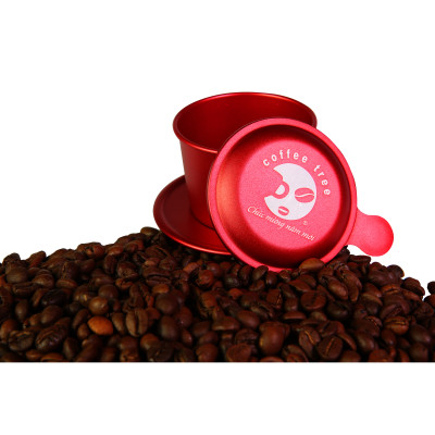Combo Cafe bột Rang Xay Nguyên Chất Coffee Tree đặt biệt 100% Và Phin Cà Phê Màu Đỏ Cao Cấp thương hiệu Coffee Tree