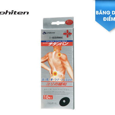 Miếng dán giảm đau Phiten titanium ban 30 miếng + 10 viên bi titan PT51