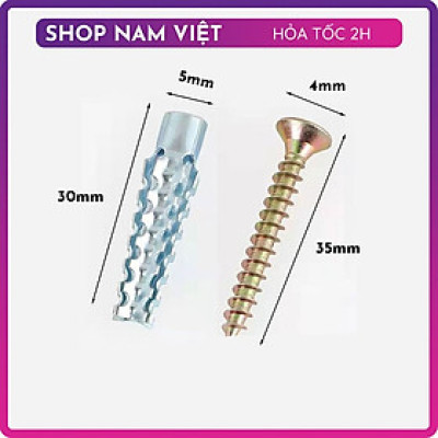 Set 10 Tắc Kê Nở Thép Siêu Bền Kèm Vít