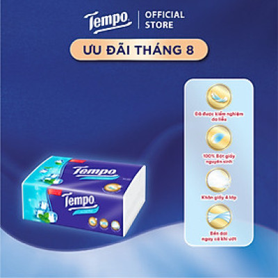 [GÓI LẺ] Khăn giấy rút cao cấp Tempo Hương Đào  - 4 lớp bền dai, an toàn cho da - Thương hiệu Đức (1 gói/90 tờ)