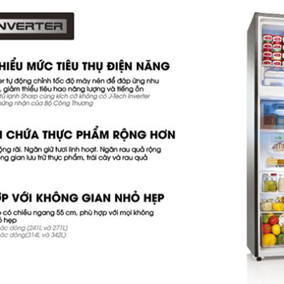 Tủ Lạnh Inverter Sharp SJ-X316E-DS (287L) - Hàngchính hãng