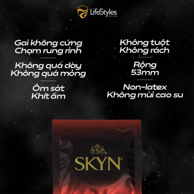 Bộ 2 Bao cao su gai trơn Skyn Intense Feeling - Non-latex không mùi cao su - Hộp 10 bao