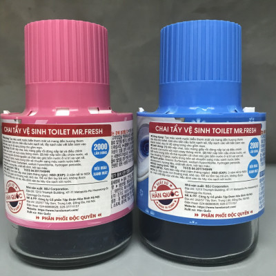 Combo 2 Cốc thả bồn cầu tẩy xanh toilet Mr.Fresh - Hàn Quốc 180g hương Ngàn hoa +  hoa Ly (hàng chính hãng)