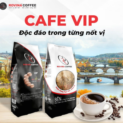 Cà Phê Rovina VIP Pha Phin -  Gói 500gr ( Xay Sẵn) Mùi Vị Đặc Trưng Cân Bằng Phù Hợp Với Khách Hàng Thích Uống Cafe Có Mùi Thơm Quyến Rũ, Chua Nhẹ. Đúng Gu Âu