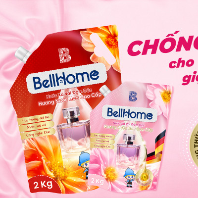Túi Nước Xả Vải Bell Home Đỏ Hương Nước Hoa Tinh Tế 2KG
