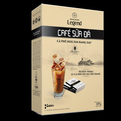 Trung Nguyên Legend - Cà phê hoà tan rang xay 3in1 Cafe sữa đá - Hộp 9 gói x 25gr